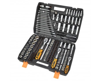 216pc 1/4in, 3/8in & 1/2in Drive Socket, Bit, Wrench & Hex Key Set